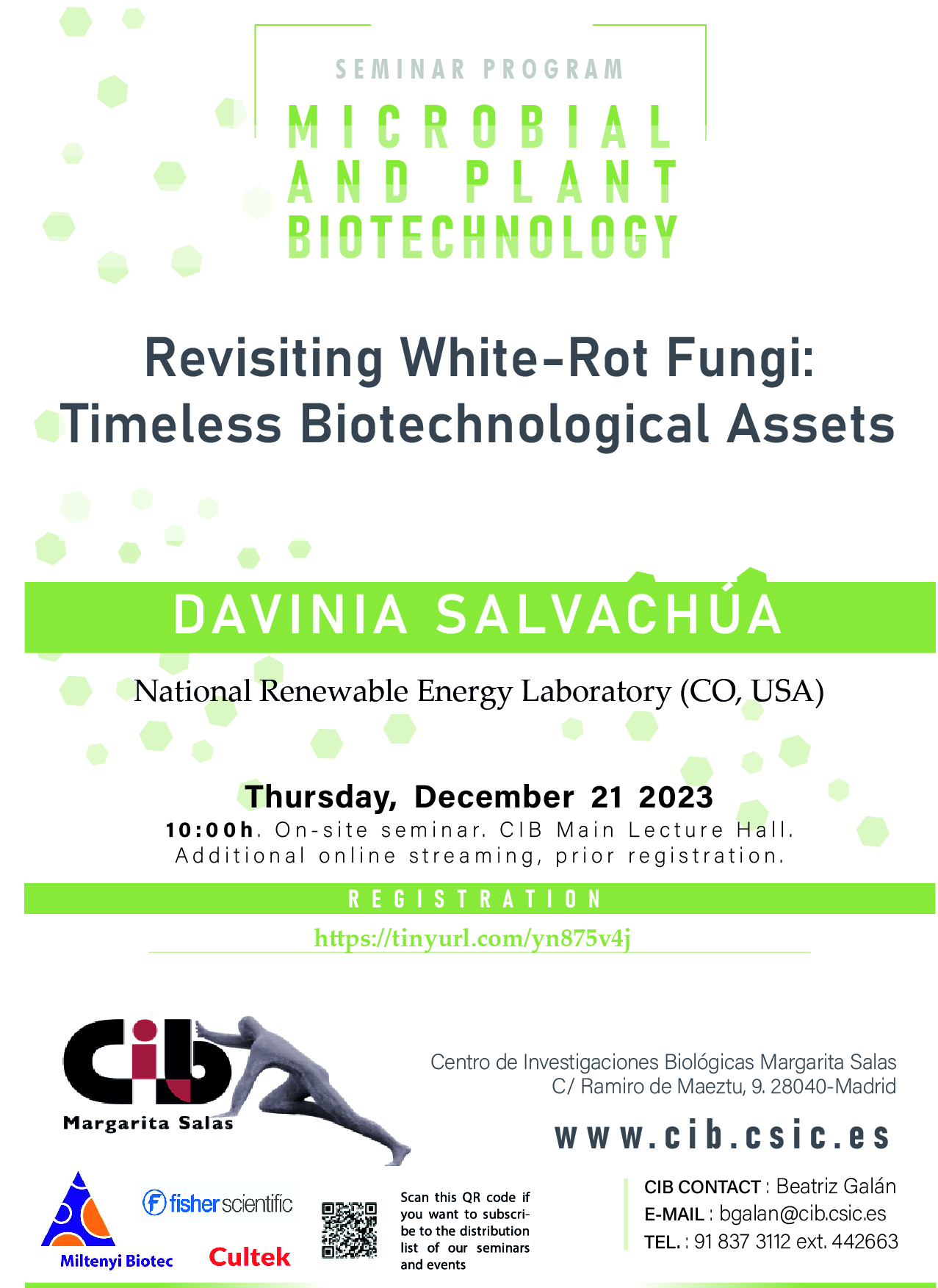Cartel del seminario de Davinia Salvachúa del 21 de noviembre de 2023
