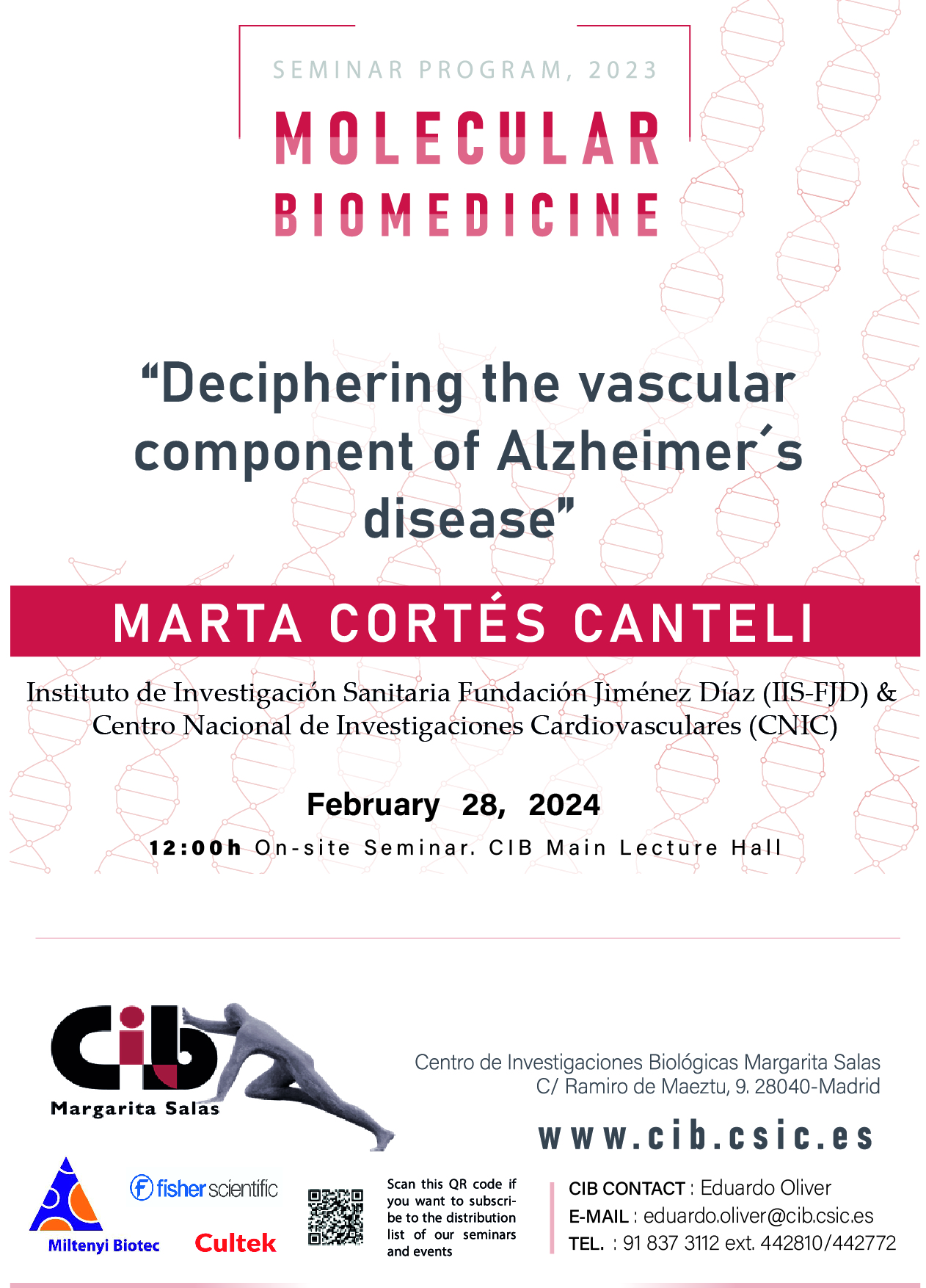 Cartel del seminario de Marta Cortés del 28 de febrero de 2024