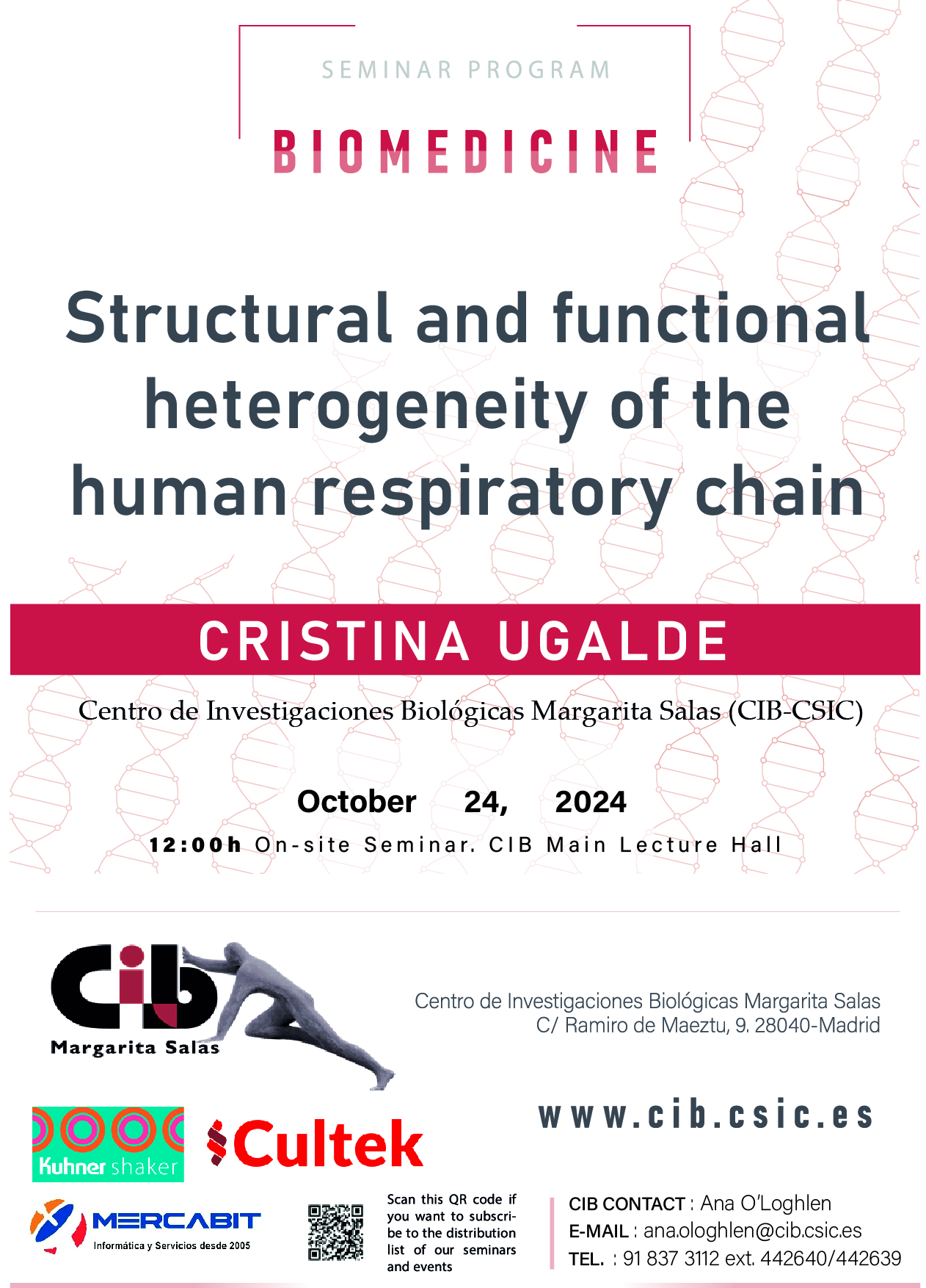 Cartel del seminario de Cristina Ugalde del 24 de octubre de 2024
